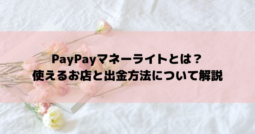 PayPayマネーライトとは？使えるお店と出金方法について解説